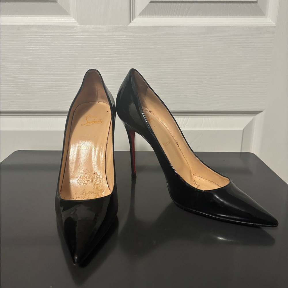 Christian Louboutin Kate 100 Black Patent Pumps (Size 41.5) - Picture 6 of 10